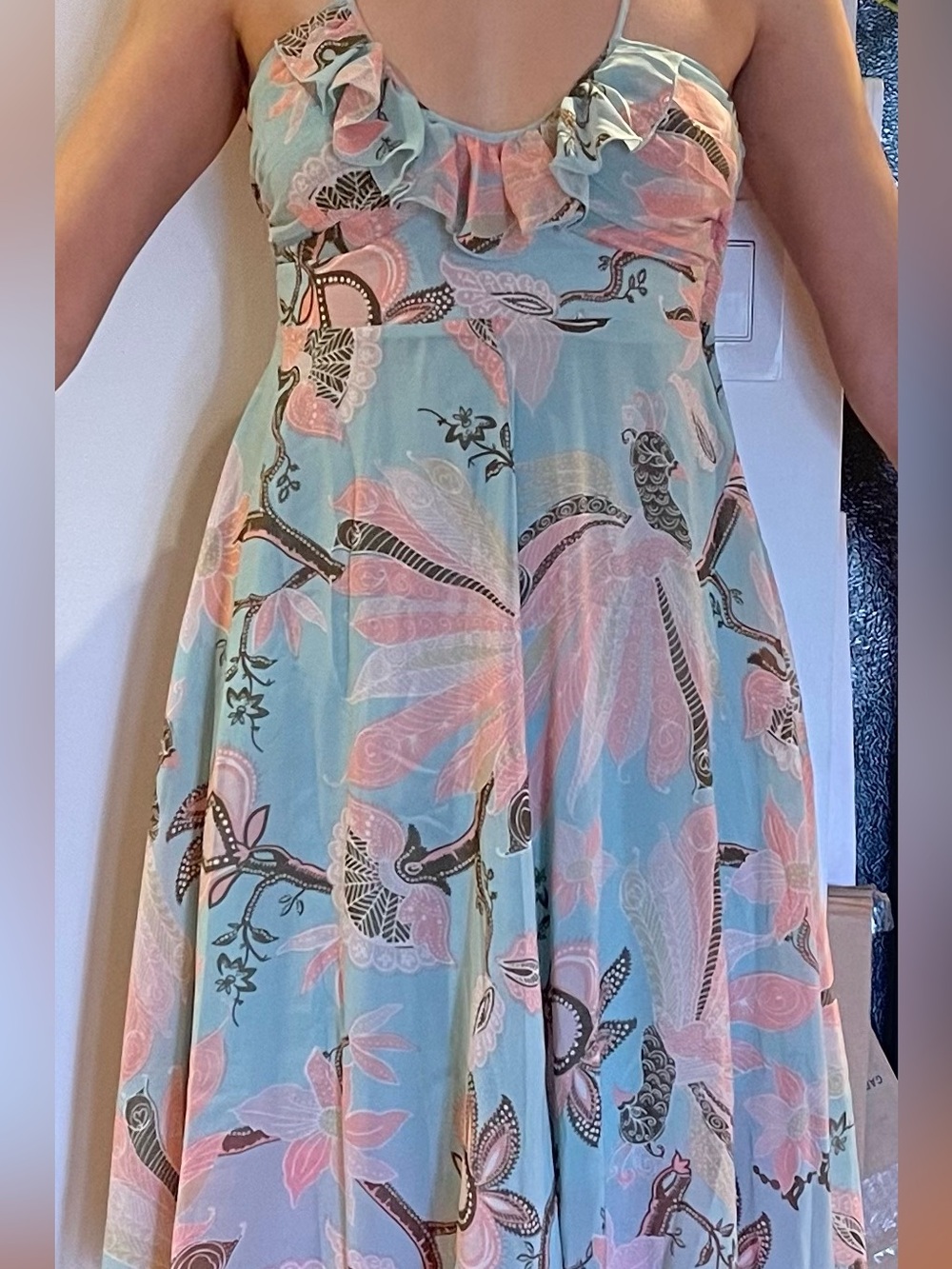 H&M Floral Maxi Dress in Pink and Mint